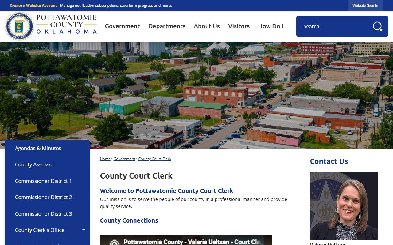 Pottawatomie County court records after jail arrest court clerk page